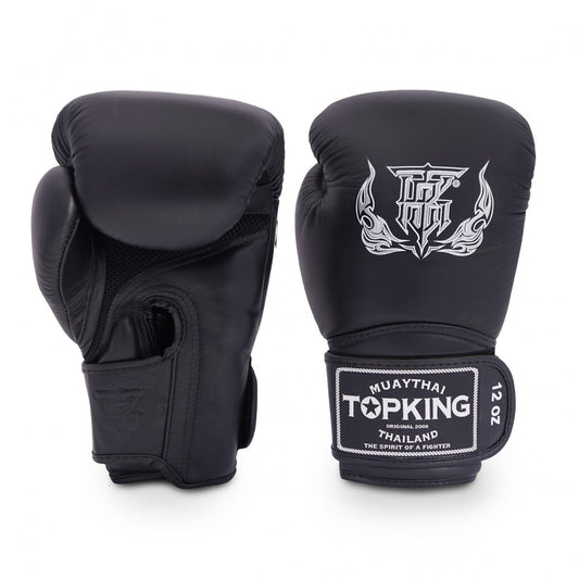 Top King Boxing Gloves – “Super Air” Black                            TKBGSA