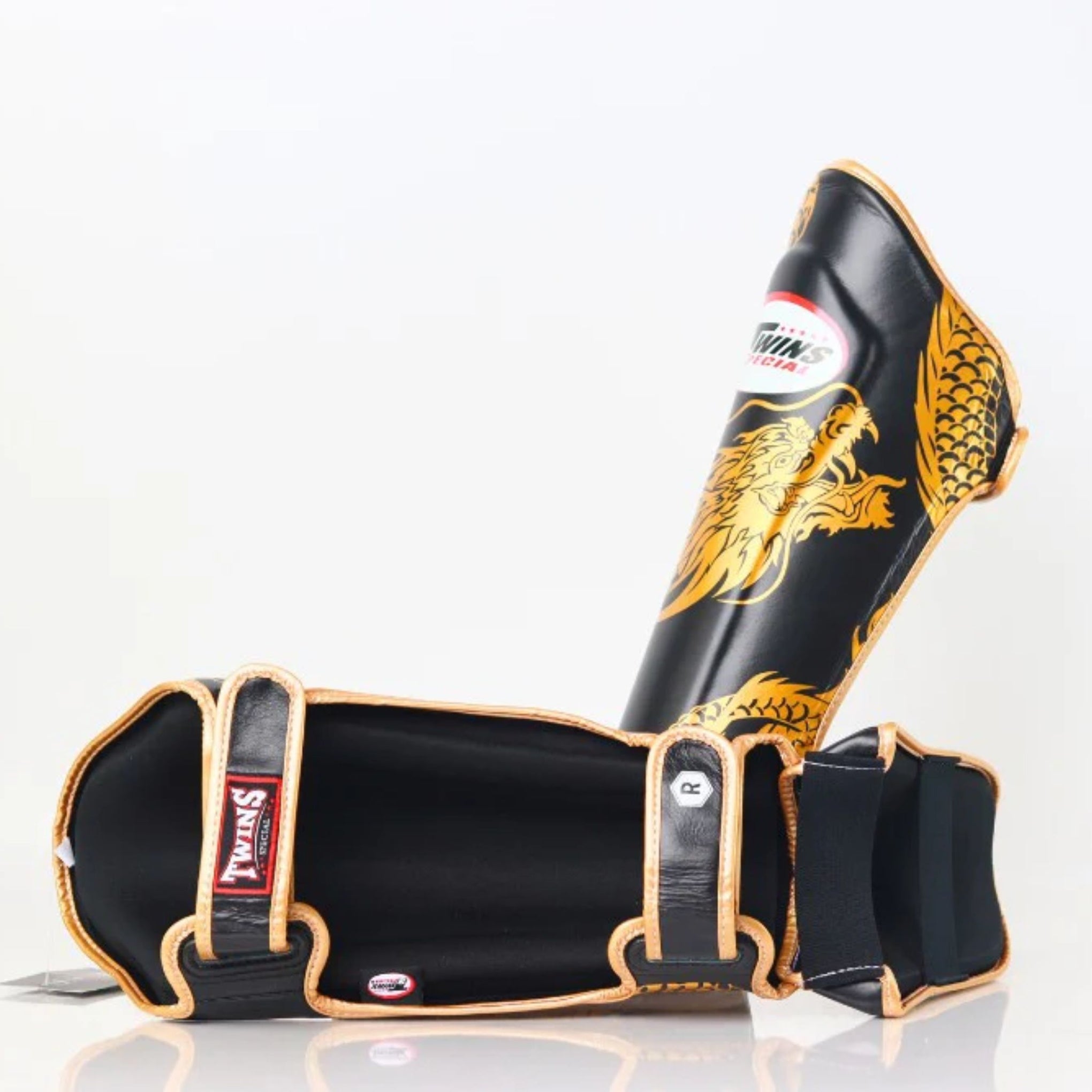Twins Special Shin Guards FSGL10-49 Dragon Black/Gold