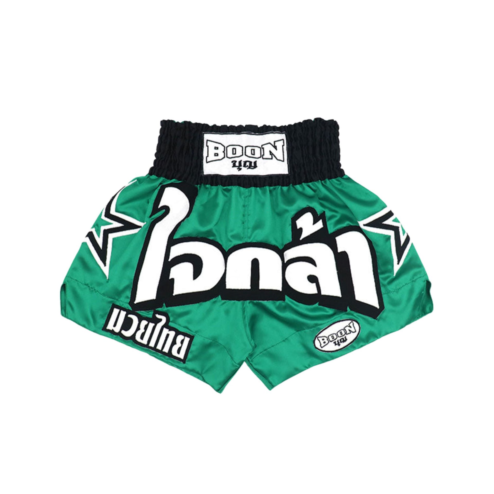 Boon Muay Thai Shorts MT13 Green Stars
