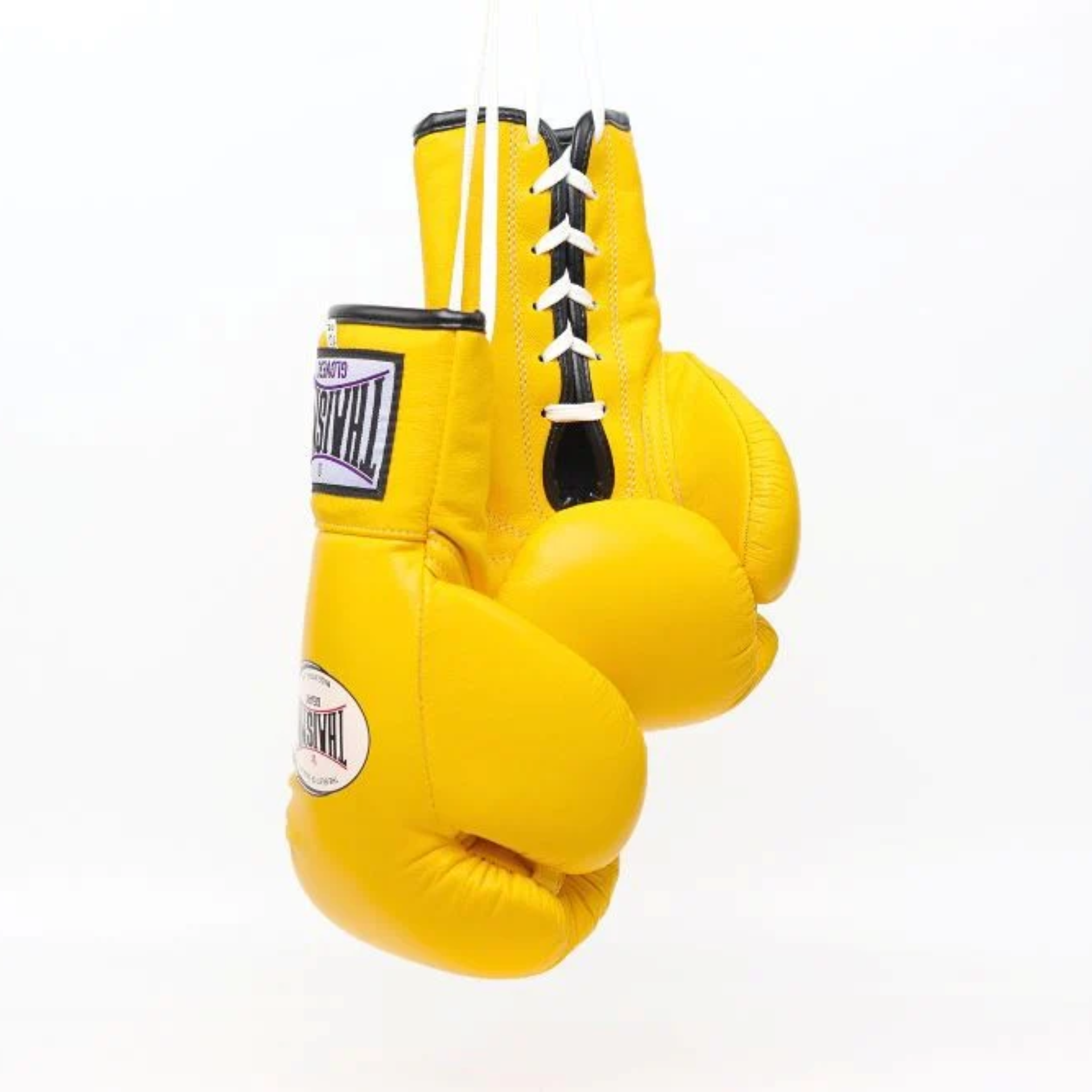 Thaismai Lace-Up Boxing Gloves Yellow