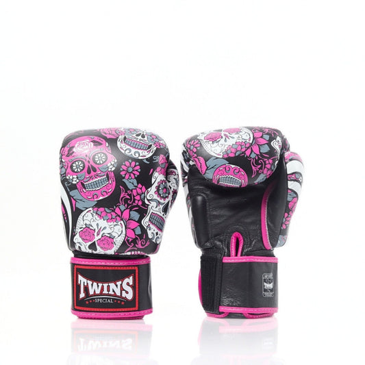 Twins Special Boxing Gloves FBGV-53 Skull Pink/Black