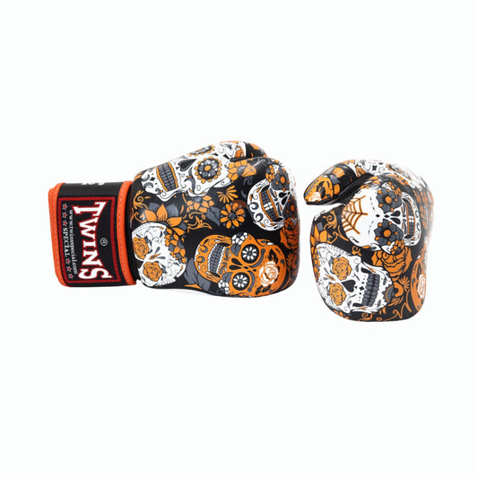 Twins Special Boxing Gloves FBGV-53 Skull Orange/Black