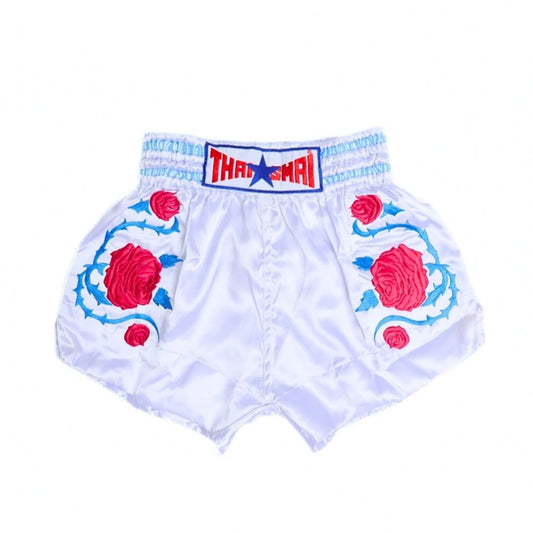 THAISMAI [BS-ROSE] "ROSE" EMBROIDERY MUAY THAI SHORTS