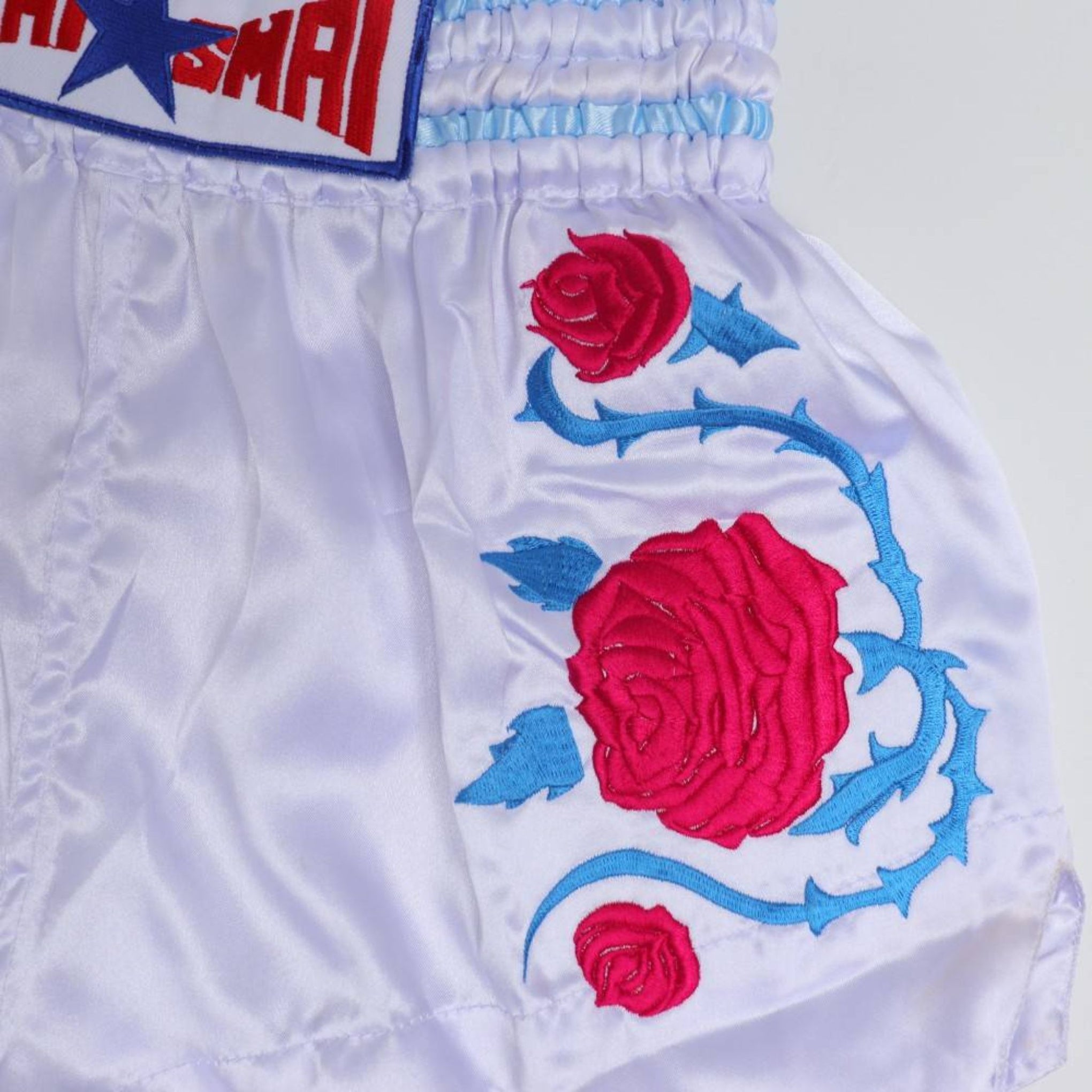 THAISMAI [BS-ROSE] "ROSE" EMBROIDERY MUAY THAI SHORTS