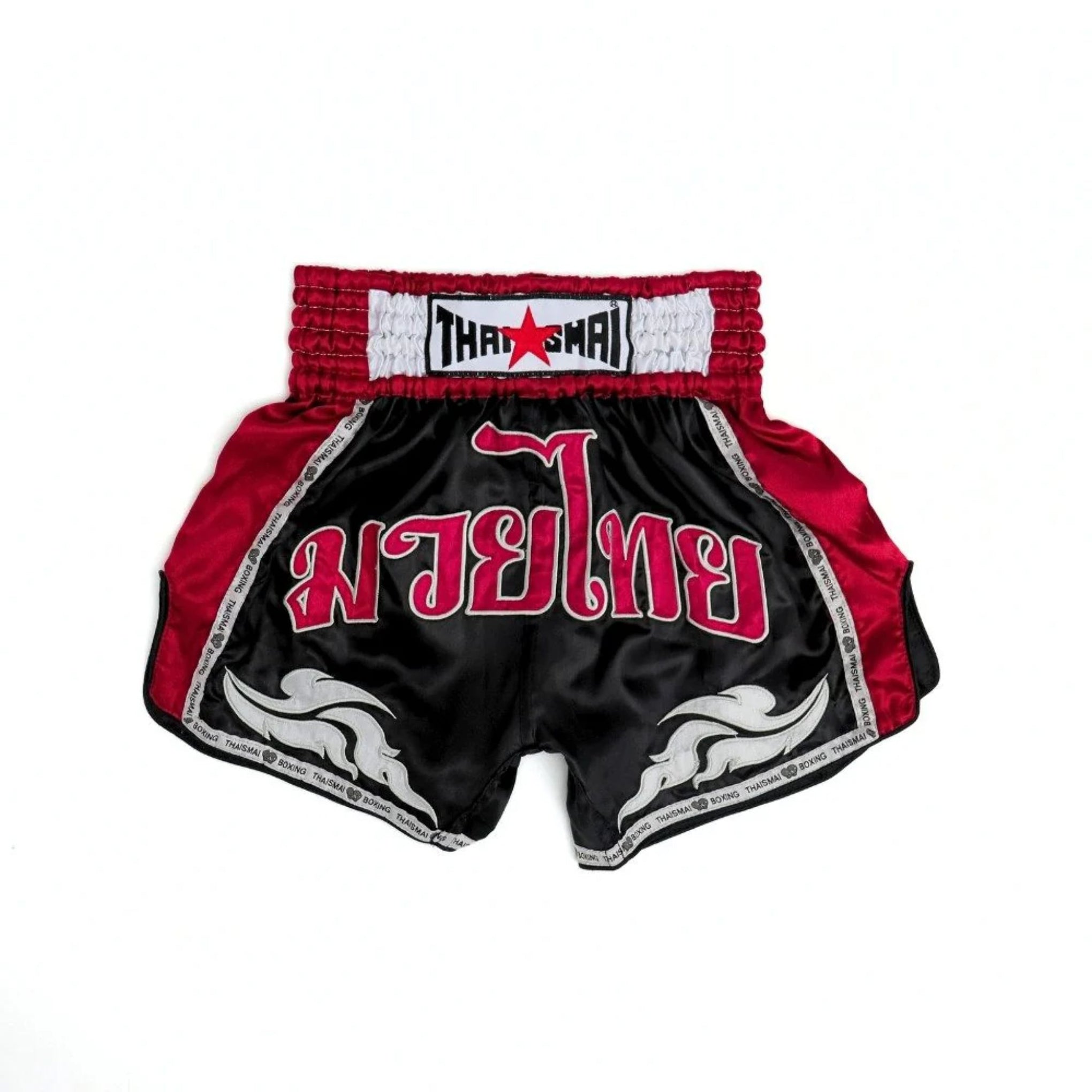 Thaismai Muay Thai Boxing Shorts Classic Black / Burgundy