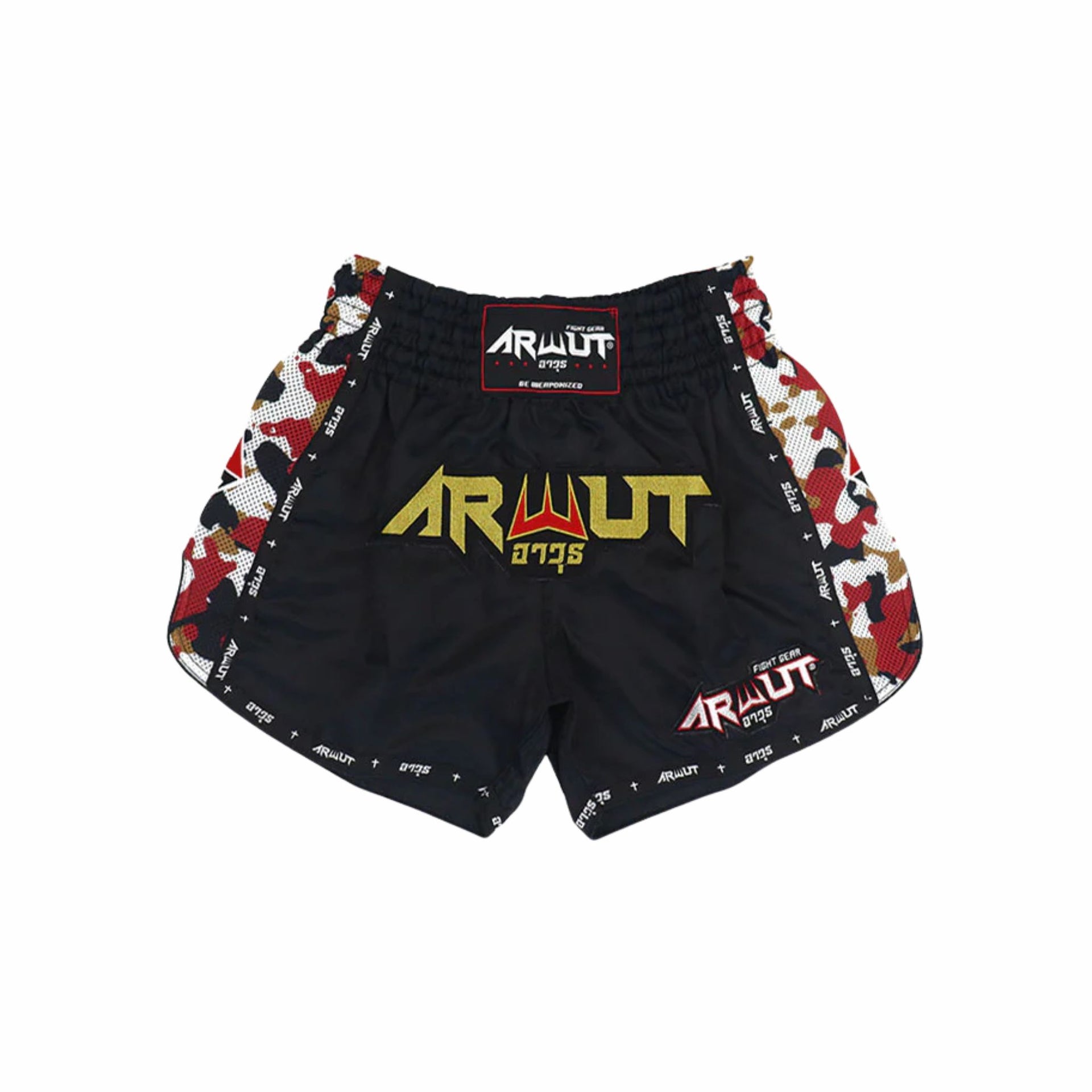 Arwut Muay Thai Shorts BS2 Camo Edition Black / Red