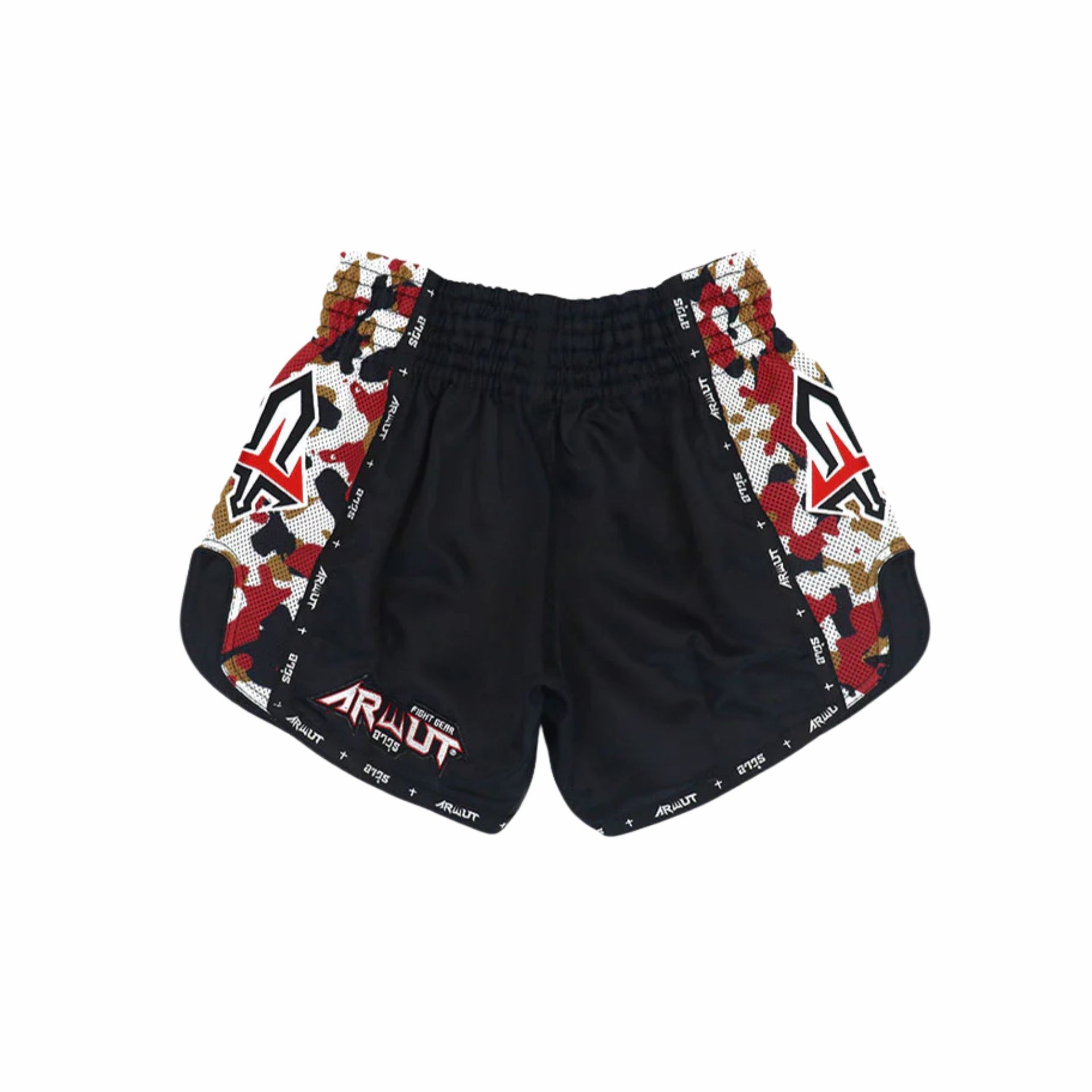 Arwut Muay Thai Shorts BS2 Camo Edition Black / Red