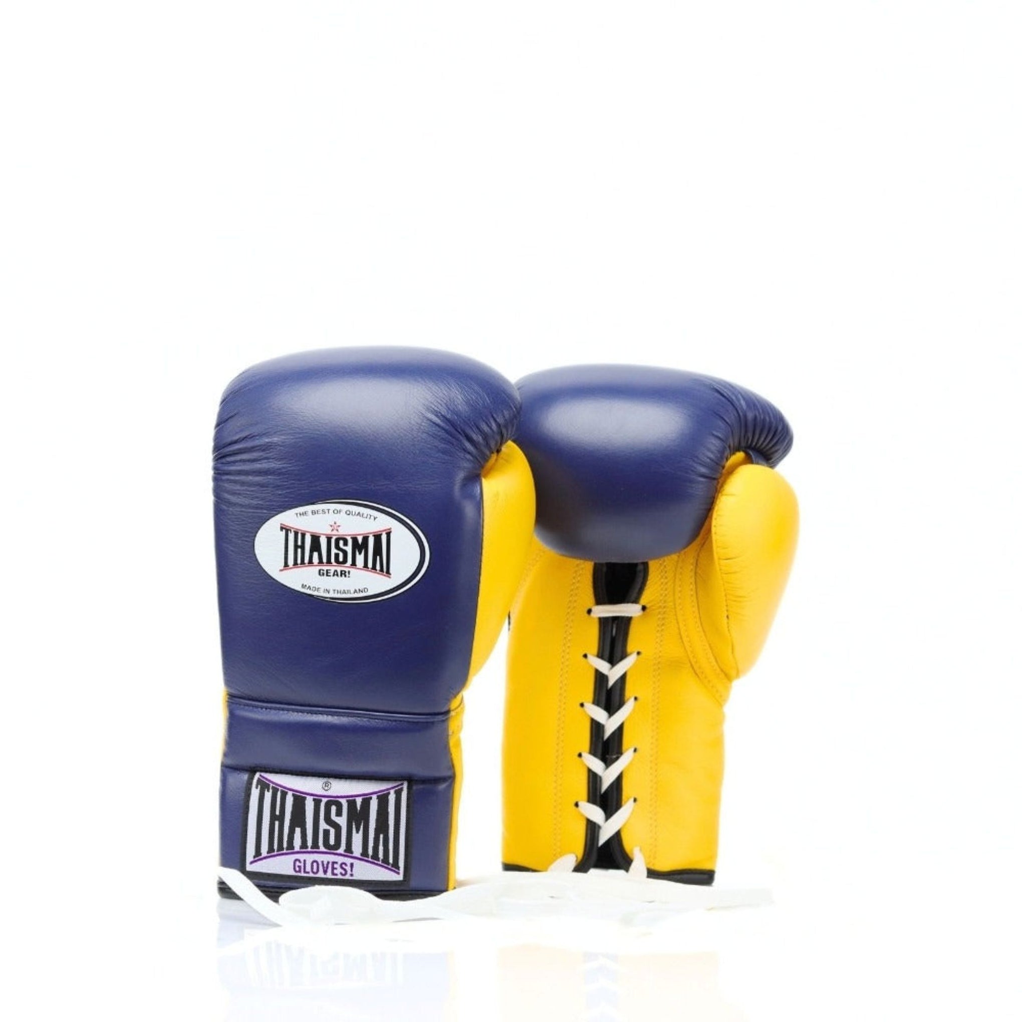 Thaismai Lace-Up Boxing Gloves Navy Blue/Yellow