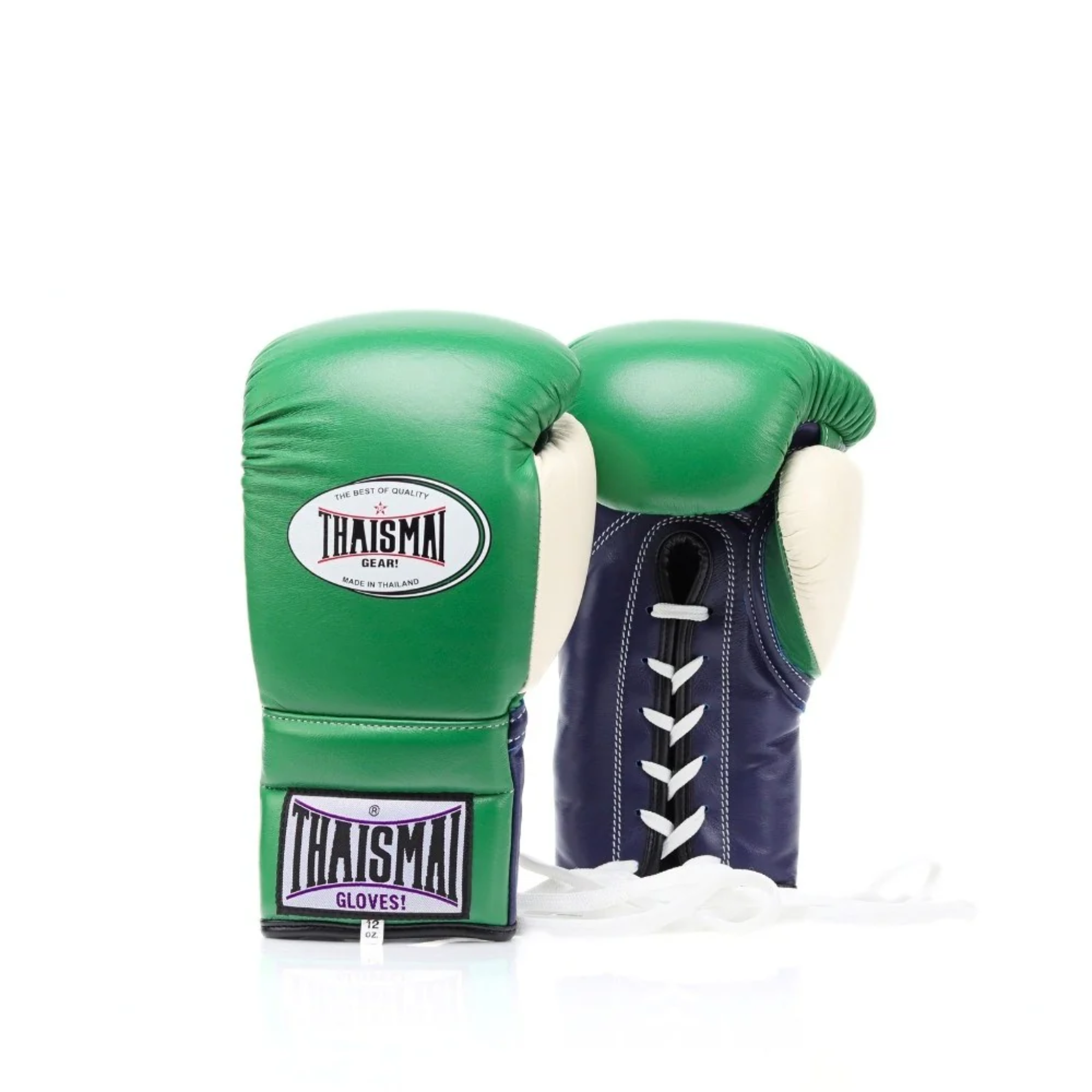 Thaismai Lace-Up Boxing Gloves Green/Navy/White