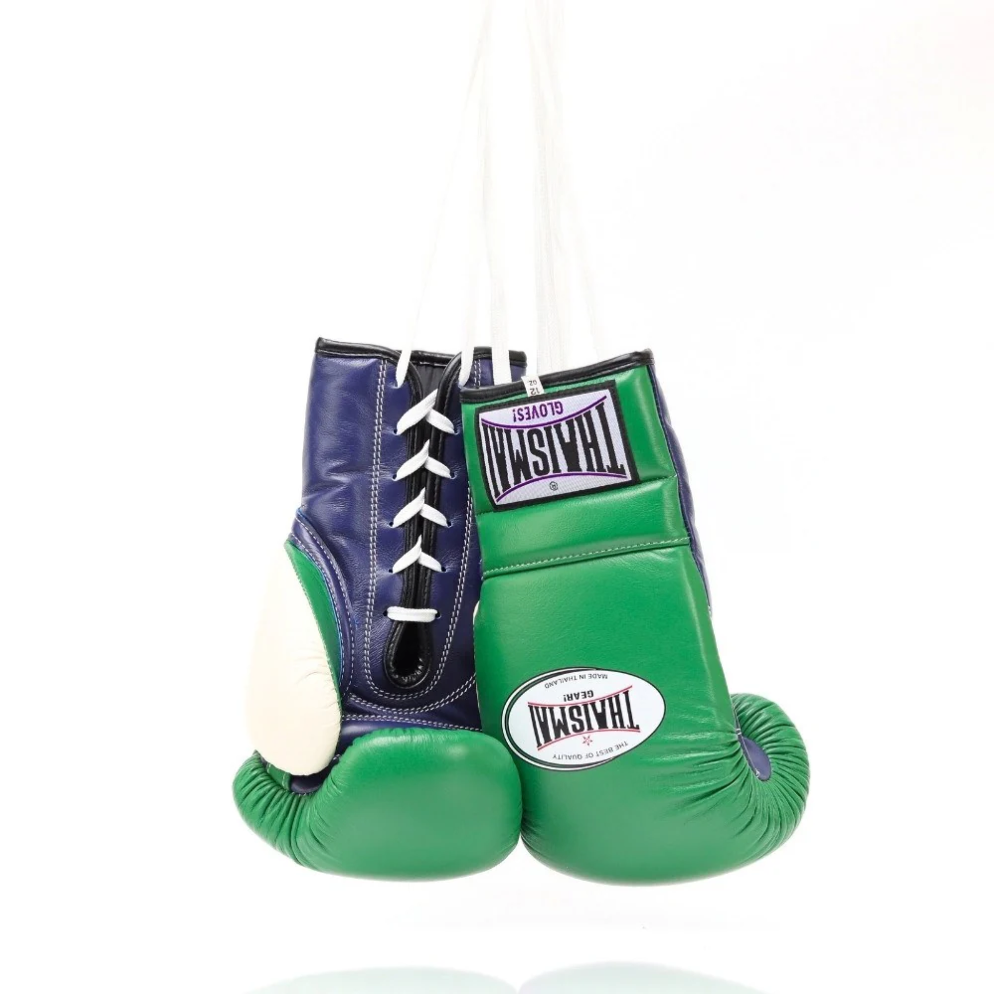 Thaismai Lace-Up Boxing Gloves Green/Navy/White