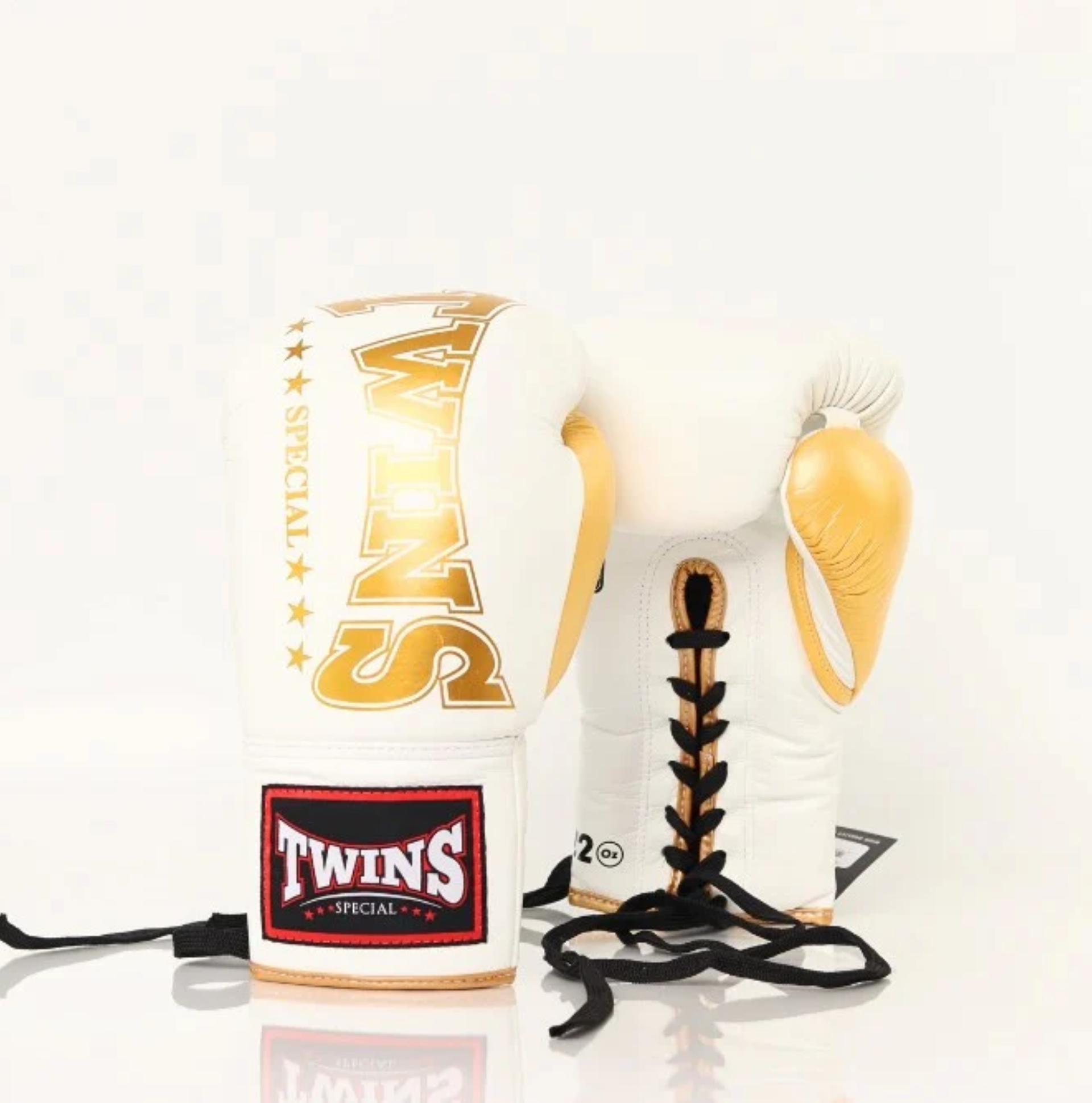 Twins Special Lace-Up Boxing Gloves White/Gold