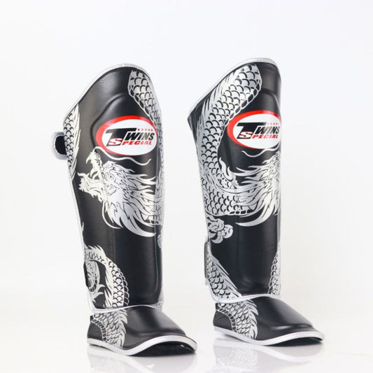 Twins Special Shin Guards FSGL10-49 Dragon Black/Silver