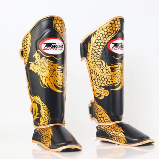 Twins Special Shin Guards FSGL10-49 Dragon Black/Gold