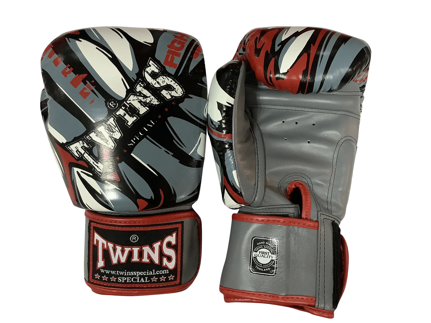 Twins Special Boxing Gloves - FBGVL3-55 - Grey Red Demon