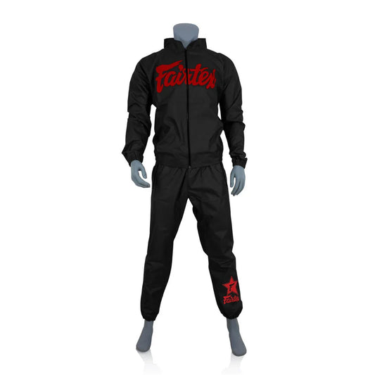 Fairtex Vinyl Sweatsuit - Black and Red   – VS3