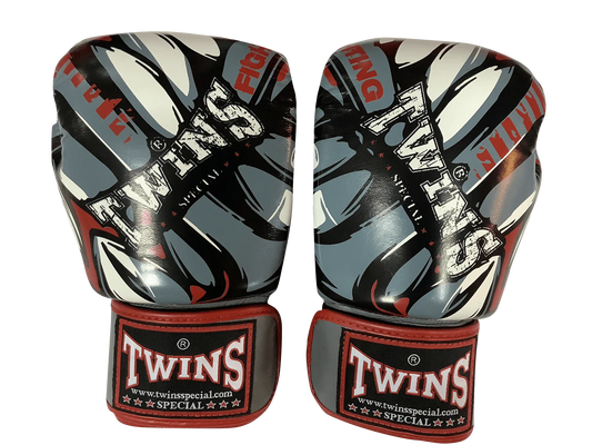 Twins Special Boxing Gloves - FBGVL3-55 - Grey Red Demon
