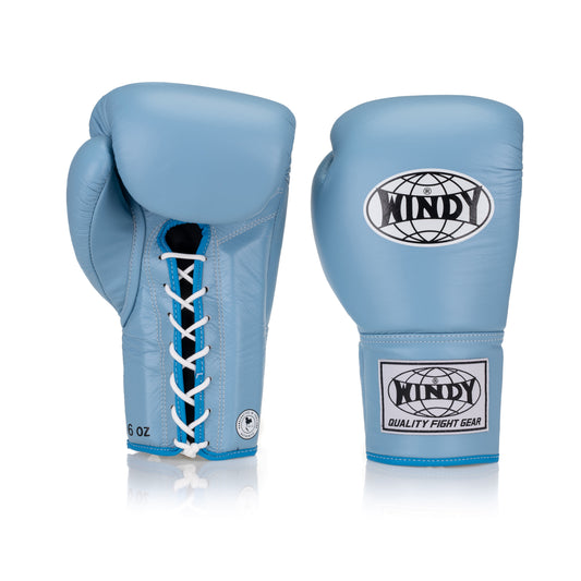 Windy Classic Lace-Up Leather Boxing Gloves - Baby Blue