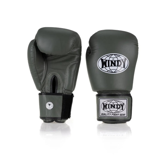 Windy Classic Leather Boxing Gloves - Army Green