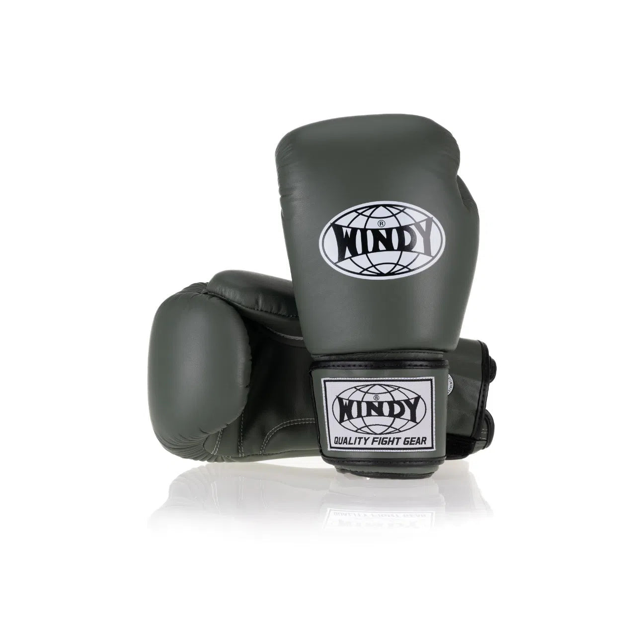 Windy Classic Leather Boxing Gloves - Army Green