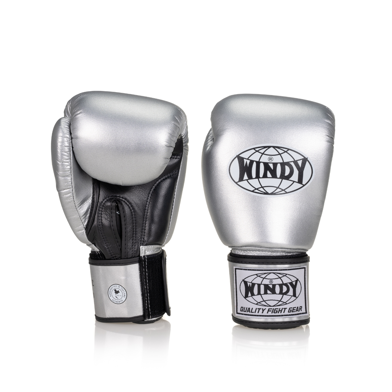 Windy Classic Microfiber Boxing Gloves - Silver