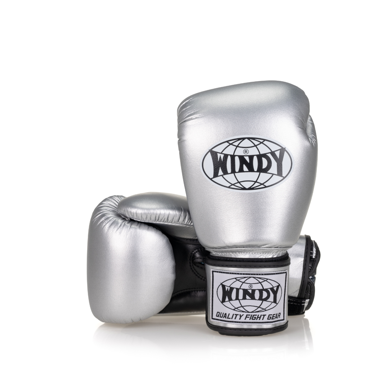 Windy Classic Microfiber Boxing Gloves - Silver