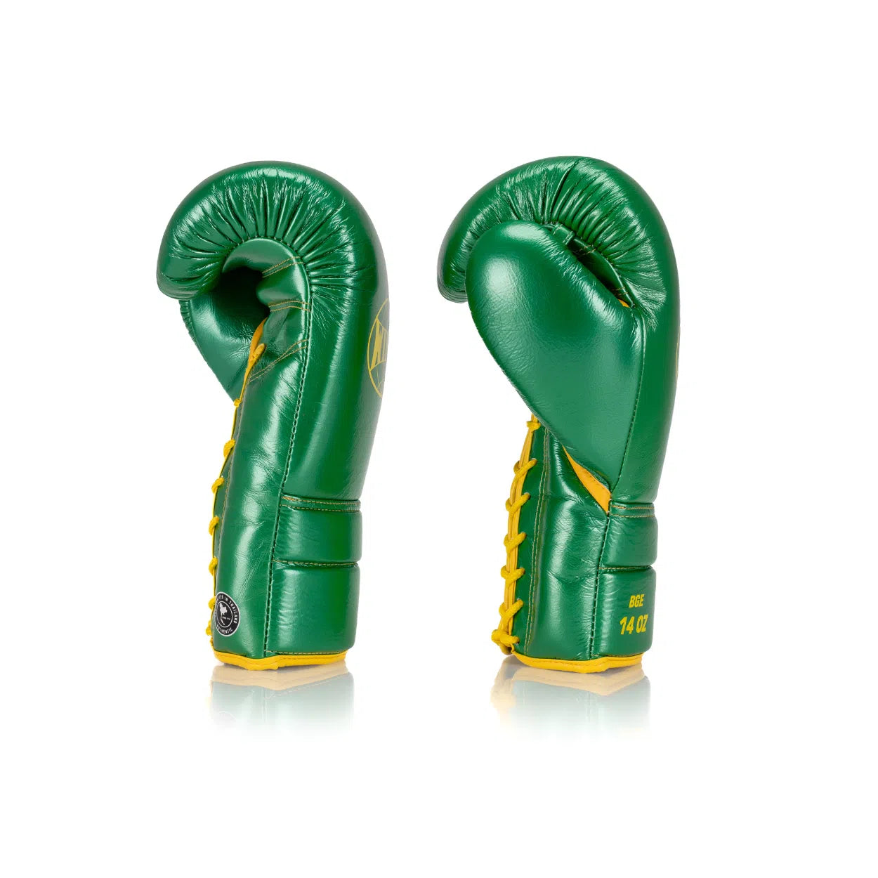 Windy Elite Series Lace-up Boxing Gloves - Green/Yellow