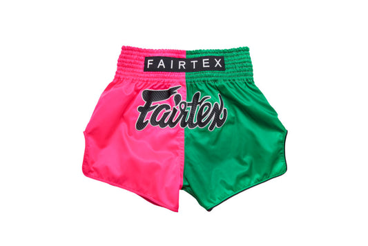 Fairtex Pink/Green-  Slim Cut Muay Thai Shorts - BS1911