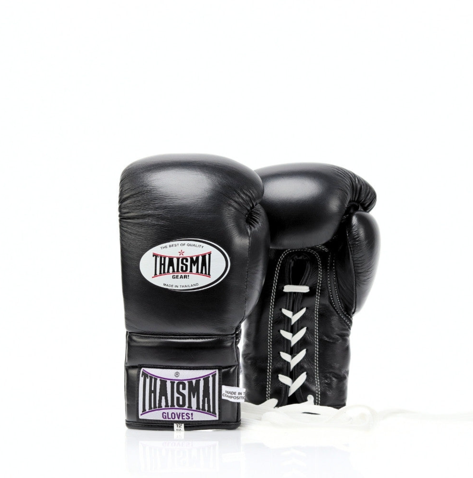 Thaismai Lace-Up Boxing Gloves Black