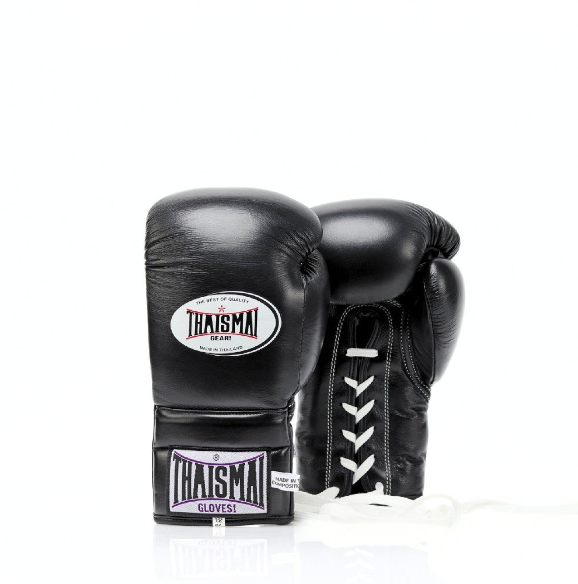 Thaismai Lace-Up Boxing Gloves Black