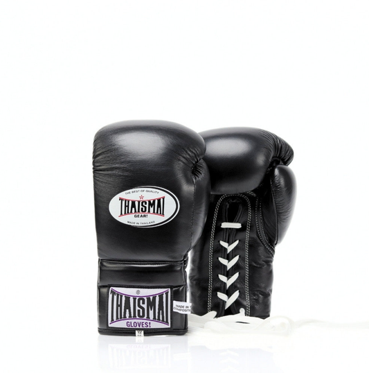 Thaismai Lace-Up Boxing Gloves Black