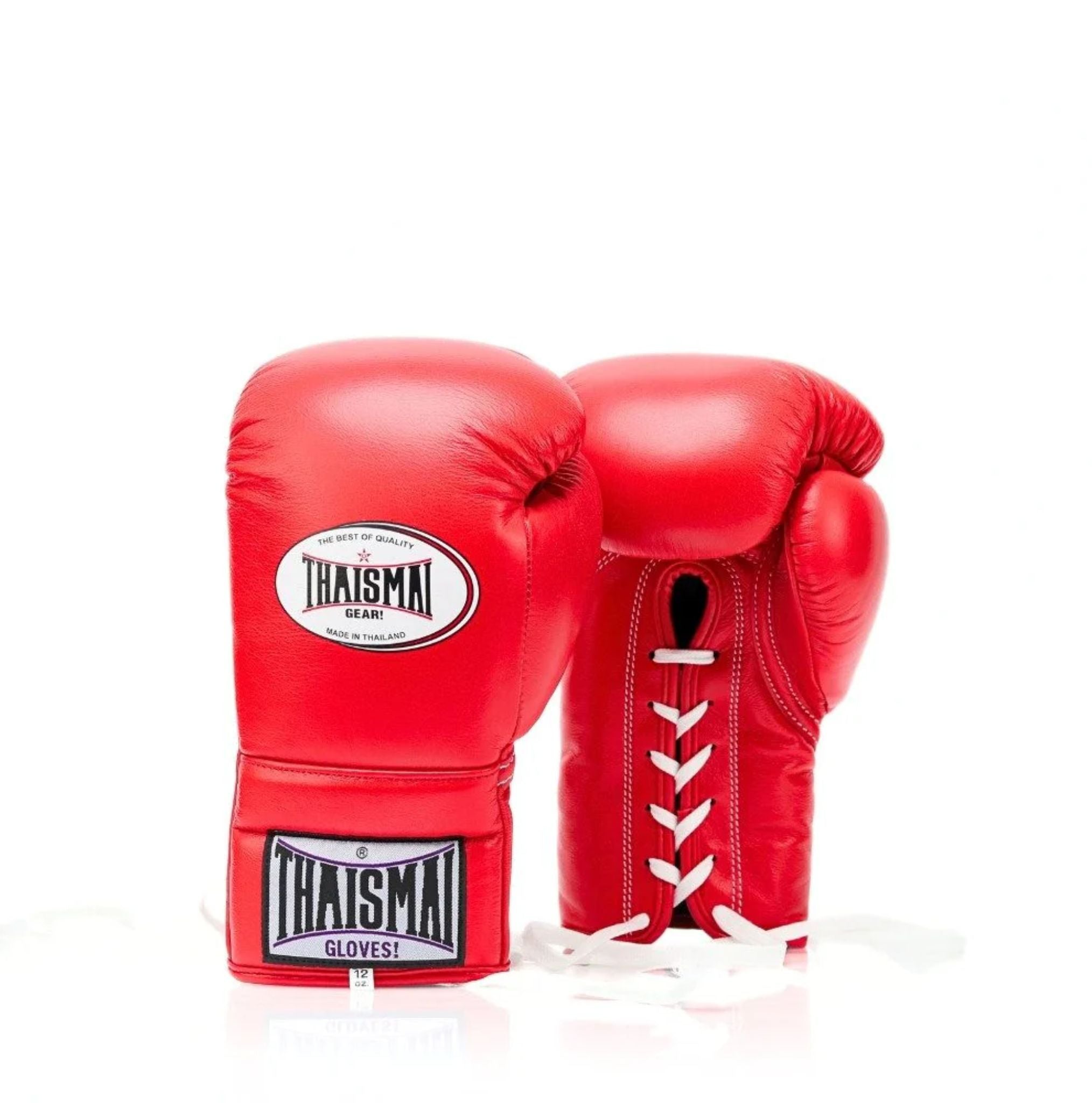 Thaismai Lace-Up Boxing Gloves Red