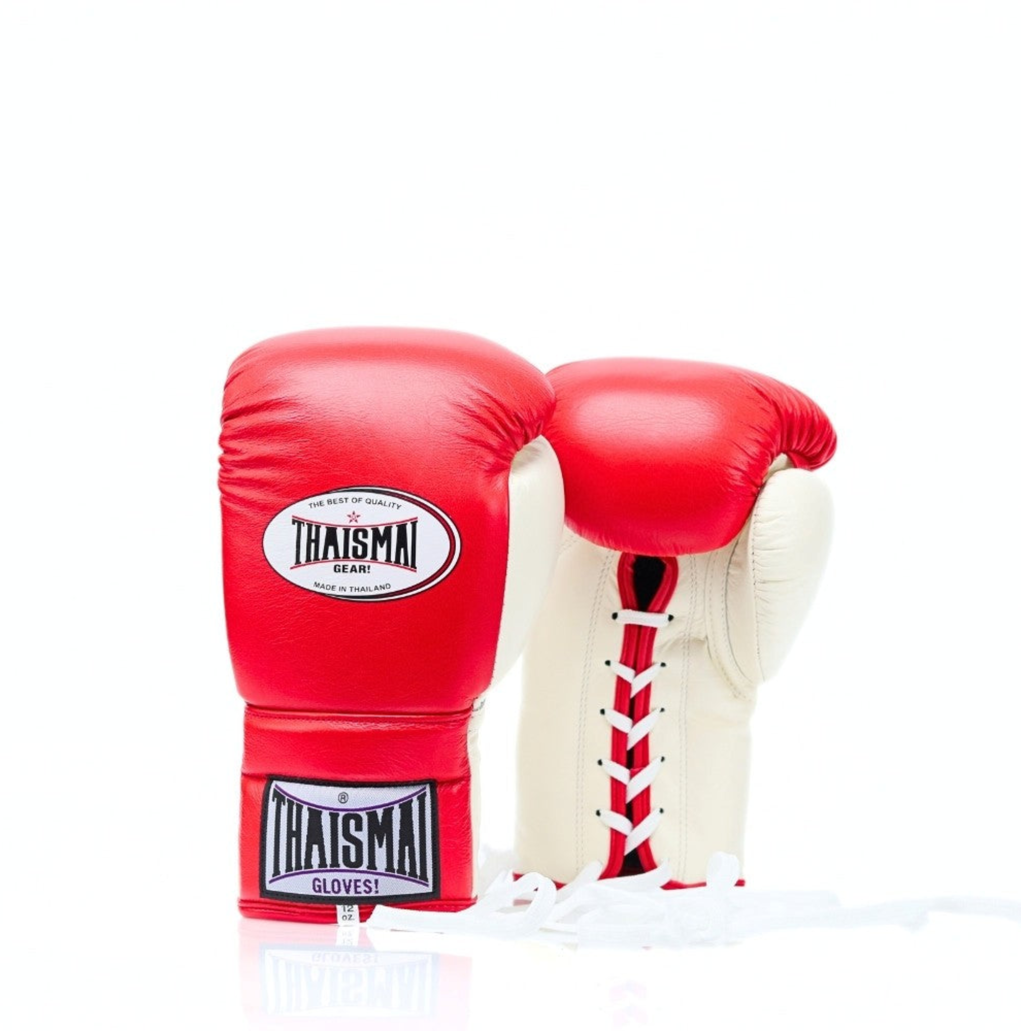 Thaismai Lace-Up Boxing Gloves Red/White