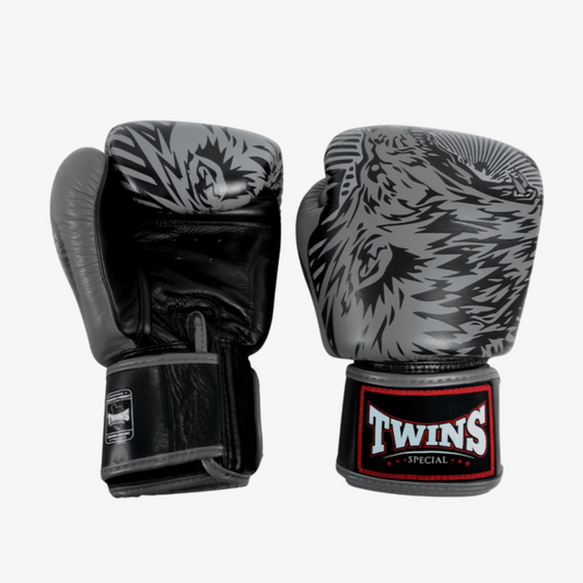 Twins Special Boxing Gloves Special Edition Wolf Design - Grey